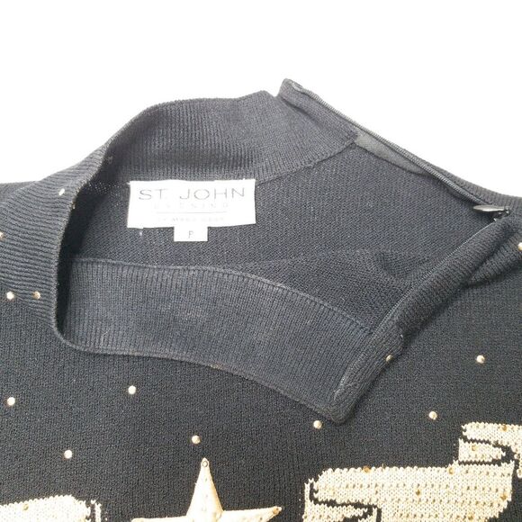 St. John Evening Vintage Gold Star Sweater Small - Picture 6 of 8